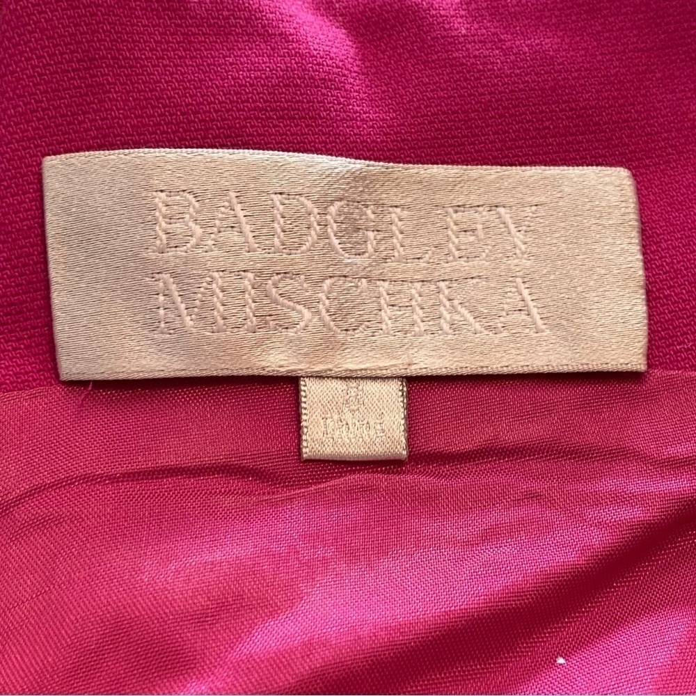 Badgley Mischka Barbie Pink Off-Shoulder Dress Size 6 - Picture 8 of 8